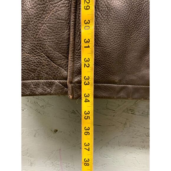 Marc New York Andrew Marc Leather Jacket‎ Mens Large Brown Lined Button Front - Picture 11 of 12